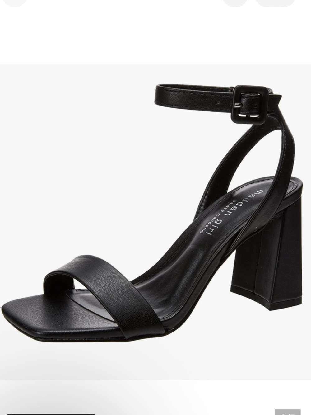 Steve Madden Square Toe Black Heeled Sandals Winnie Size 11